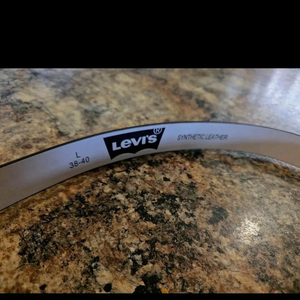 Levi Brown leather belt men's gold buckle